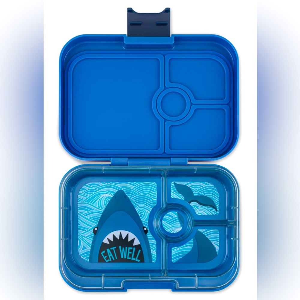 Yumbox - Leakproof Bento Box for Sandwiches - Surf Blue w/ Shark Tray